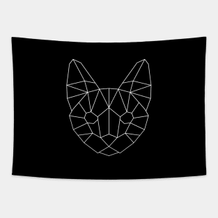 Geo Cat Face Head Tapestry