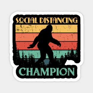 Social Distancing Champion Gift Bigfoot Vintage Sasquatch Magnet