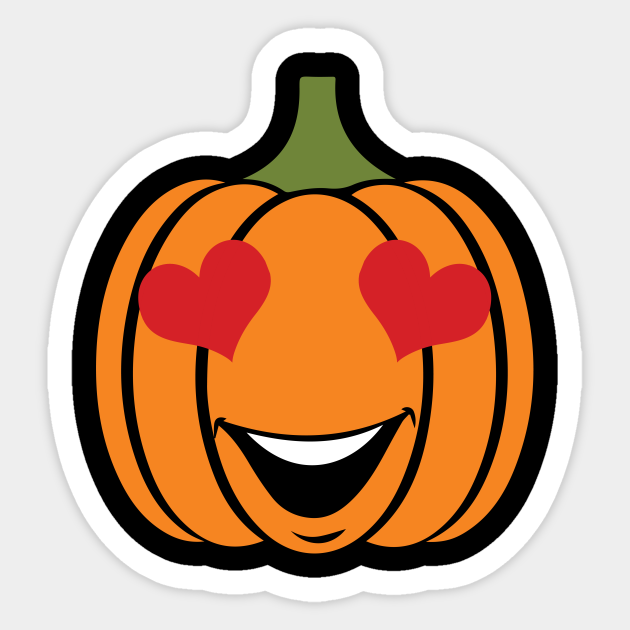 gesprek Moeras meten Pumpkin Emoji Heart Eyes Smiley Face Halloween product - Halloween -  Sticker | TeePublic