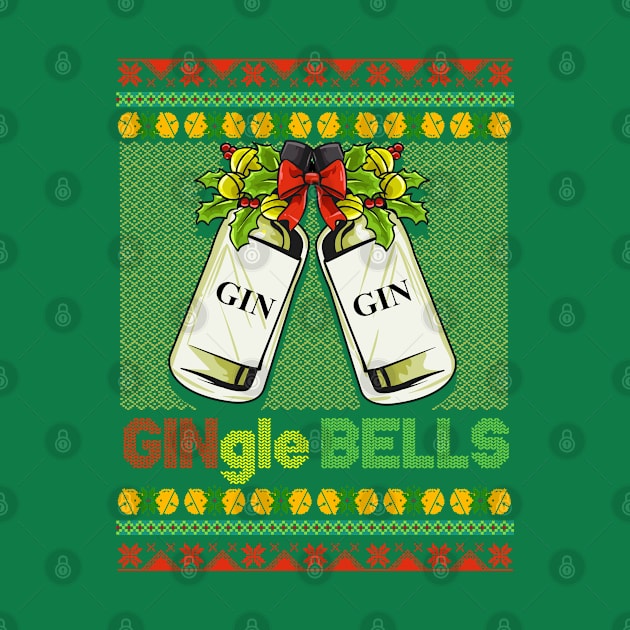 Gin-gle Bells Ugly Christmas Sweater by creative