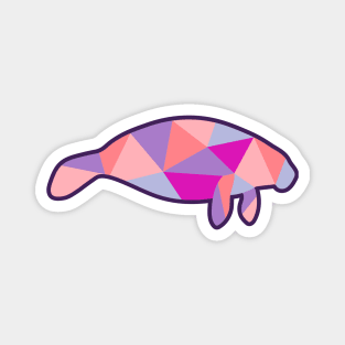 Geometric Manatee Pink (Full Front) Magnet