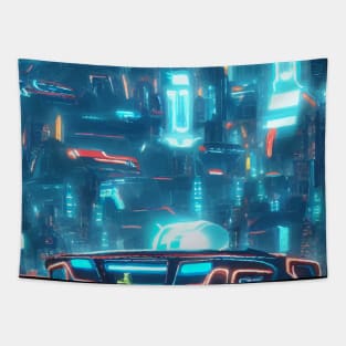 Cool Japanese Neon City Tapestry