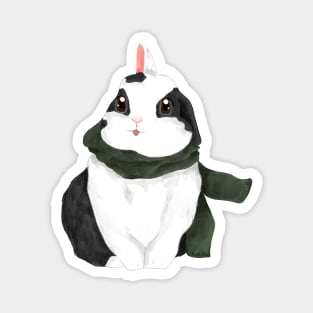 White Smiling Rabbit Magnet