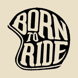 Motorcycle Series: Born to Ride Typographic Helmet T-Shirt