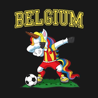 Belgium Soccer Football Unicorn Player Team Coach T-Shirt