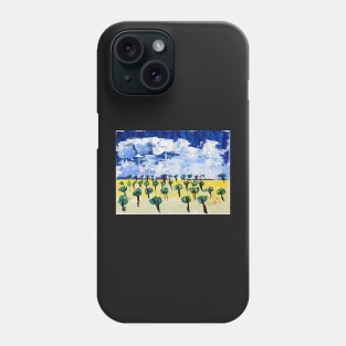 Trees on Yellow Grass - Acrylic Phone Case