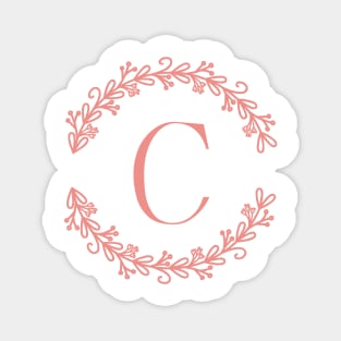 Pink Monogram- Letter C Magnet