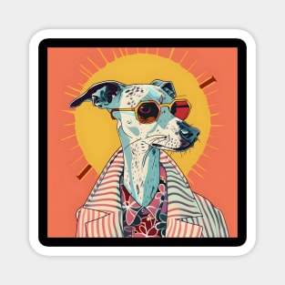 Retro Whippet: Pastel Pup Revival Magnet