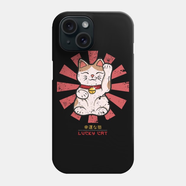 Lucky Cat Retro Japanese Phone Case by Nova5
