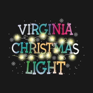 Funny Virginia State Christmas Light Pyjama Cute Tee T-Shirt