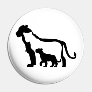 Black and White Lions Pin