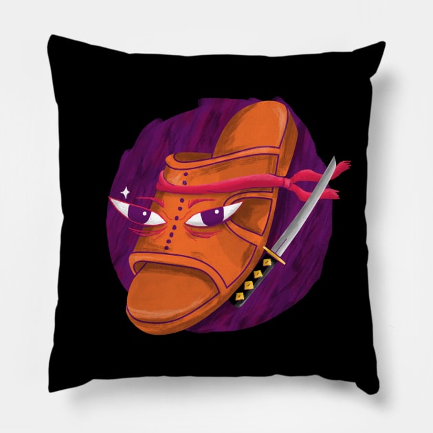 Dominican Chancleta samurai Pillow by JosePepinRD