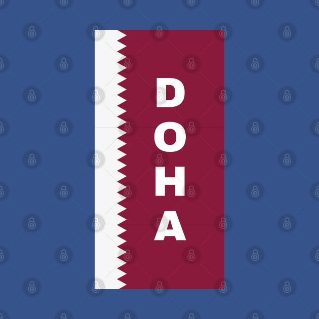 Doha City in Qatar Flag Vertical by aybe7elf