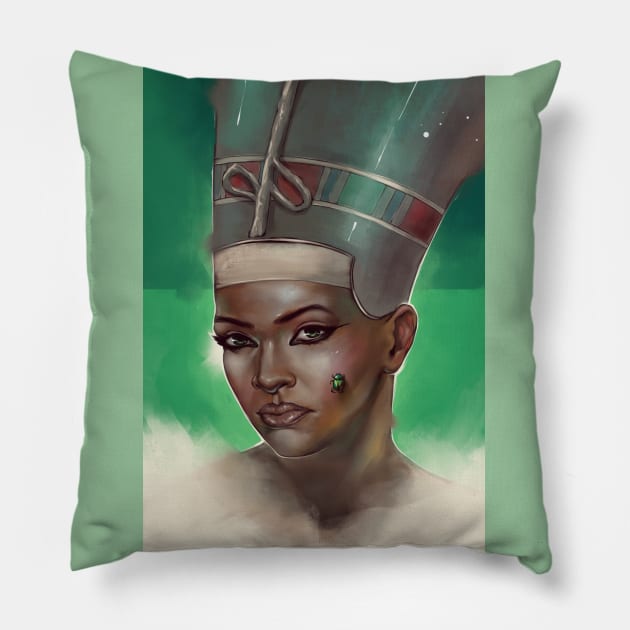 Nefertiti Pillow by dracoimagem