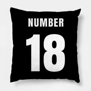 NUMBER 18 FRONT-PRINT Pillow