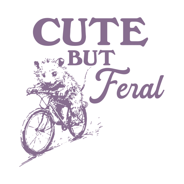 Cute But Feral Possum On A Bike Shirt, funny possum meme by Y2KSZN