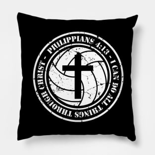 Volleyball Philippians 4:13 Jesus I can do all Things Christian Pillow