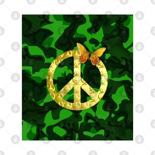 Peace Symbol Camouflage Butterfly by PlanetMonkey