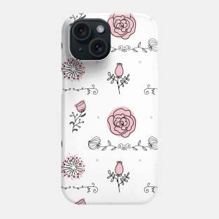 Elegance Seamless pattern with flowers Phone Case