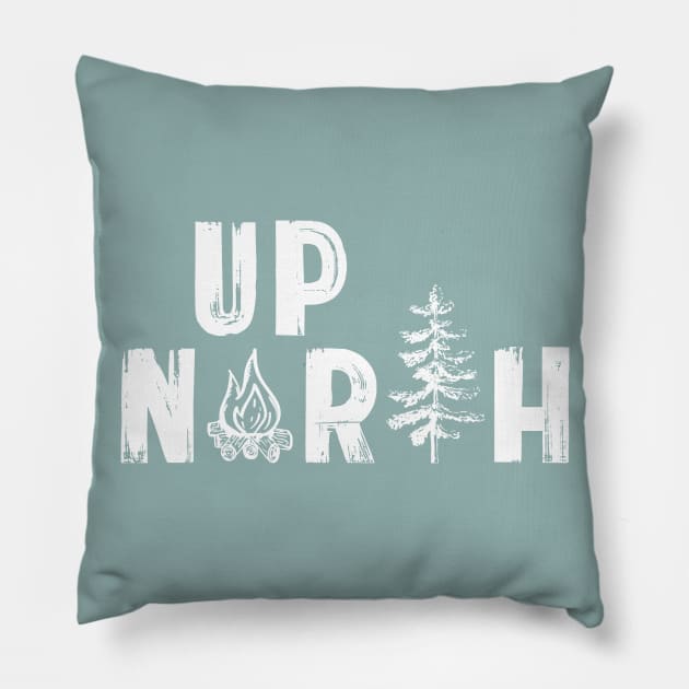 Campfires Up North in the Woods Pillow by GreatLakesLocals