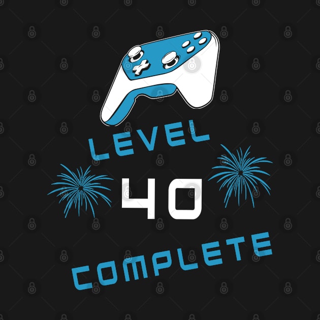 Level 40 Birthday Gamer Player Videogame Gift by Schimmi