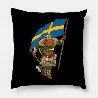 Viking warrior with flag - Sweden Pillow