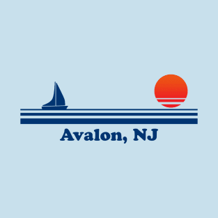 Avalon, NJ - Sailboat Sunrise T-Shirt