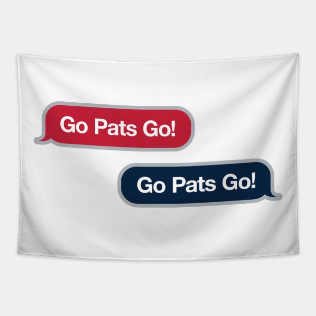 Go Patriots Go Text Message Tapestry by Rad Love