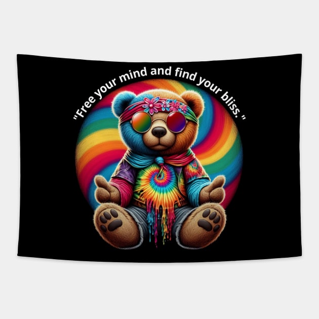 hippie bear Tapestry by mmpower