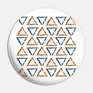 Blue & Orange Triangles Pin