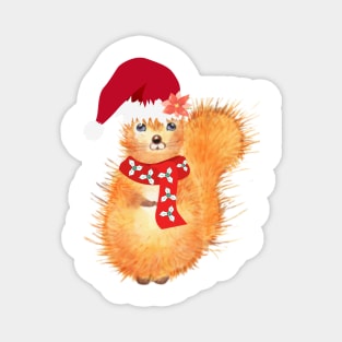 Silly Squirrel with a Christmas hat, gifts for teens, christmas gift, gift for teen, dancing gifts for girls Magnet