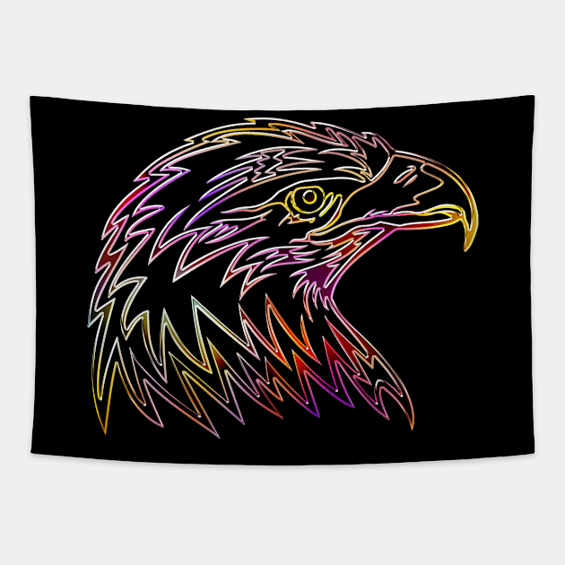 Eagle Bird Animal Wildlife Forest Nature Chrome Graphic Tapestry by Cubebox