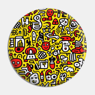 The Yellow Side of Doodles Pin