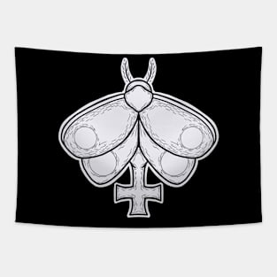 Flame Cross Moth B&W Tapestry