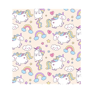 Unicorn Pattern Cute Girly Unicorns Gift T-Shirt