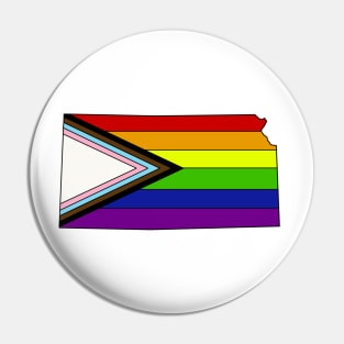 Progress pride flag - Kansas Pin