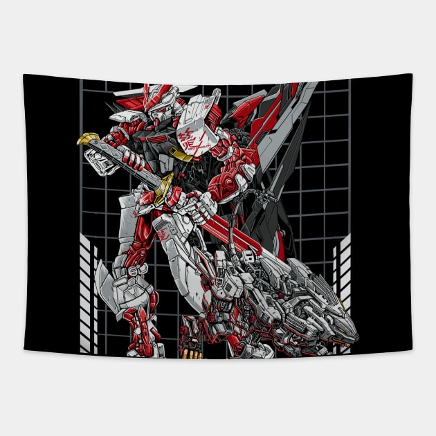 Great Astray Red Illustration 1 Tapestry by akmalzone