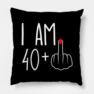 Vintage 41st Birthday I Am 40 Plus 1 Middle Finger Pillow