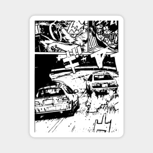 JDM Japanese Drift Racer Drifting Car Anime Manga Eurobeat Intensifies Aesthetic #6 Magnet