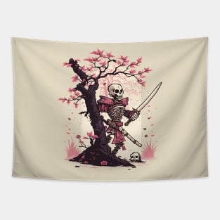 Japanese Samurai Skeleton Tapestry