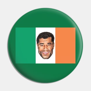 Paul McGrath with the colours of the Irish flag. Pin