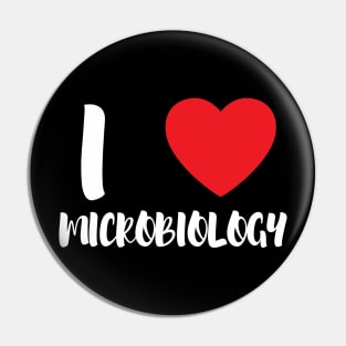 I Love Heart Microbiology Pin