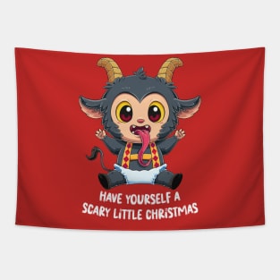 Cheeky Krampus Holiday Greetings Tapestry