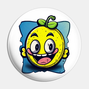 Cartoon joyful lemon Pin