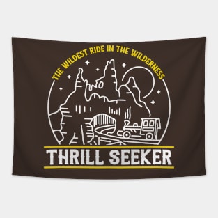 Thrill Seeker - Big Thunder Mountain Railroad - White and Gold magical mountain by Kelly Design Company Tapestry