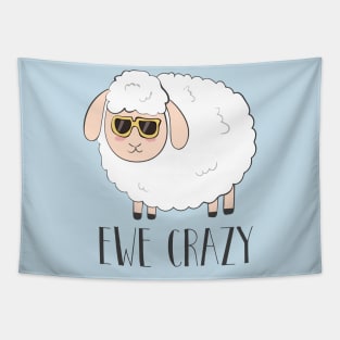 Ewe Crazy Cool Cute Funny Sheep Wearing Sunglasses Design Tapestry