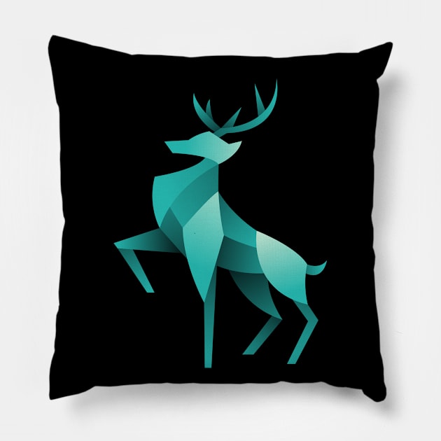 3D geometric deer Pillow by Aksa Inov