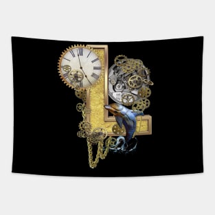 Steampunk-Birthday-Capital- Letter L Sculpture Tapestry