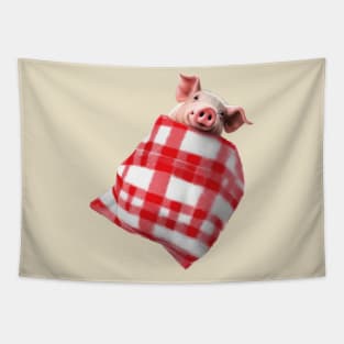 Funny Festive Pigs in Blankets Christmas Pun 3 Tapestry