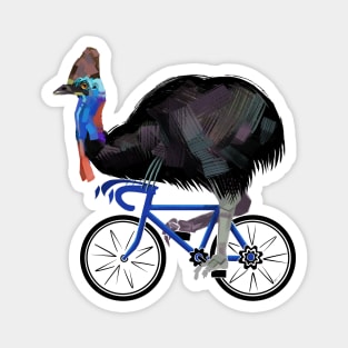 cassowary on a bicycle Magnet